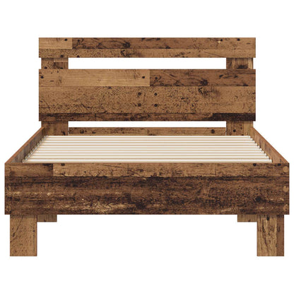 Bed Frame Old Wood 98.5 x 200 cm Engineered Wood
