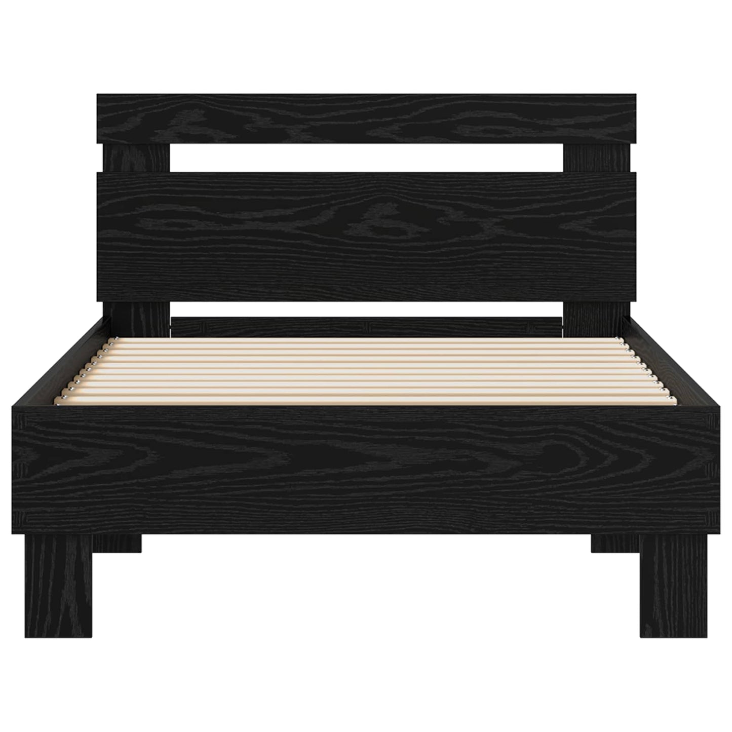 Bed Frame Black Oak 98.5 x 200 cm Engineered Wood