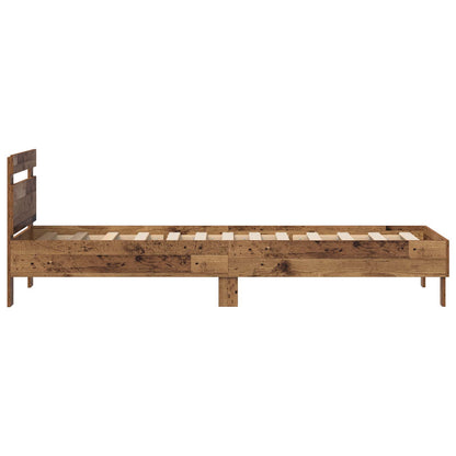 Bed Frame Old Wood 75 x 190 cm Engineered Wood