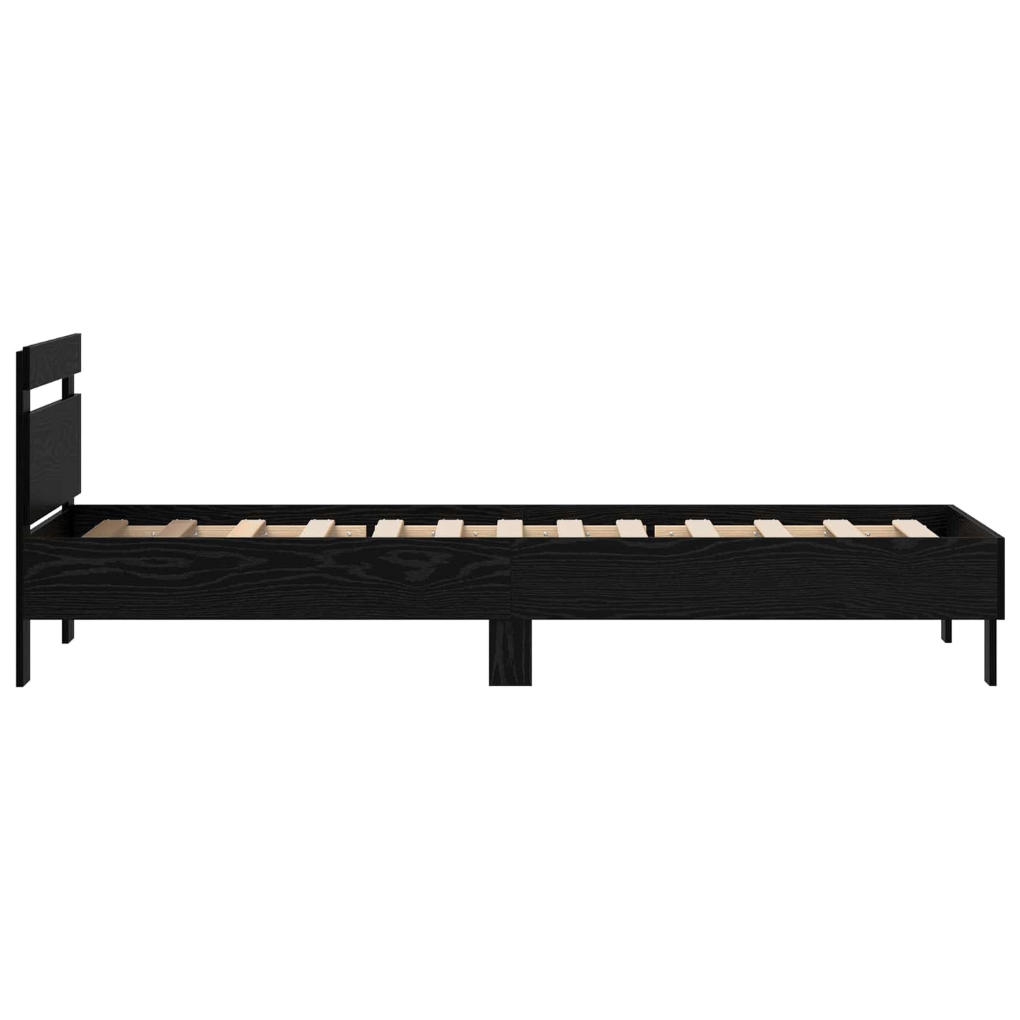 Bed Frame Black Oak 75 x 190 cm Engineered Wood