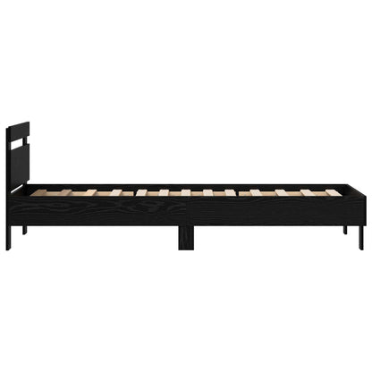 Bed Frame Black Oak 75 x 190 cm Engineered Wood