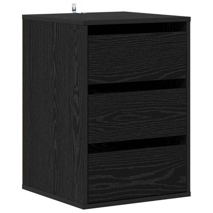 Drawer Cabinet 3-Drawer Black Oak 41 x 40 x 58 cm