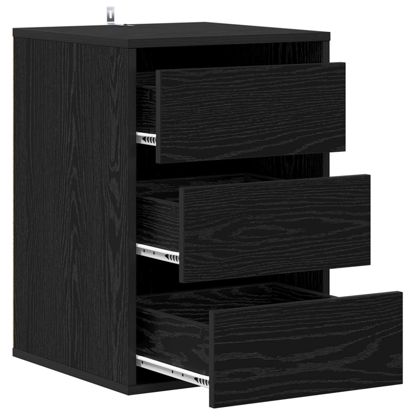 Drawer Cabinet Black Oak 41 x 40 x 58 cm Engineered Wood