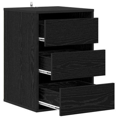 Drawer Cabinet 3-Drawer Black Oak 41 x 40 x 58 cm