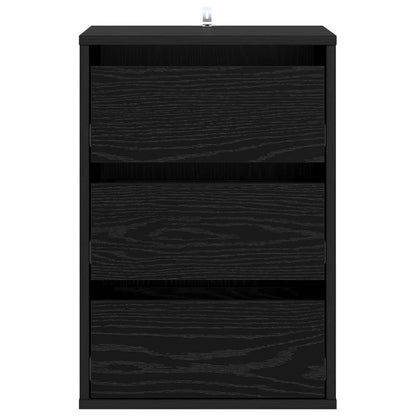Drawer Cabinet 3-Drawer Black Oak 41 x 40 x 58 cm
