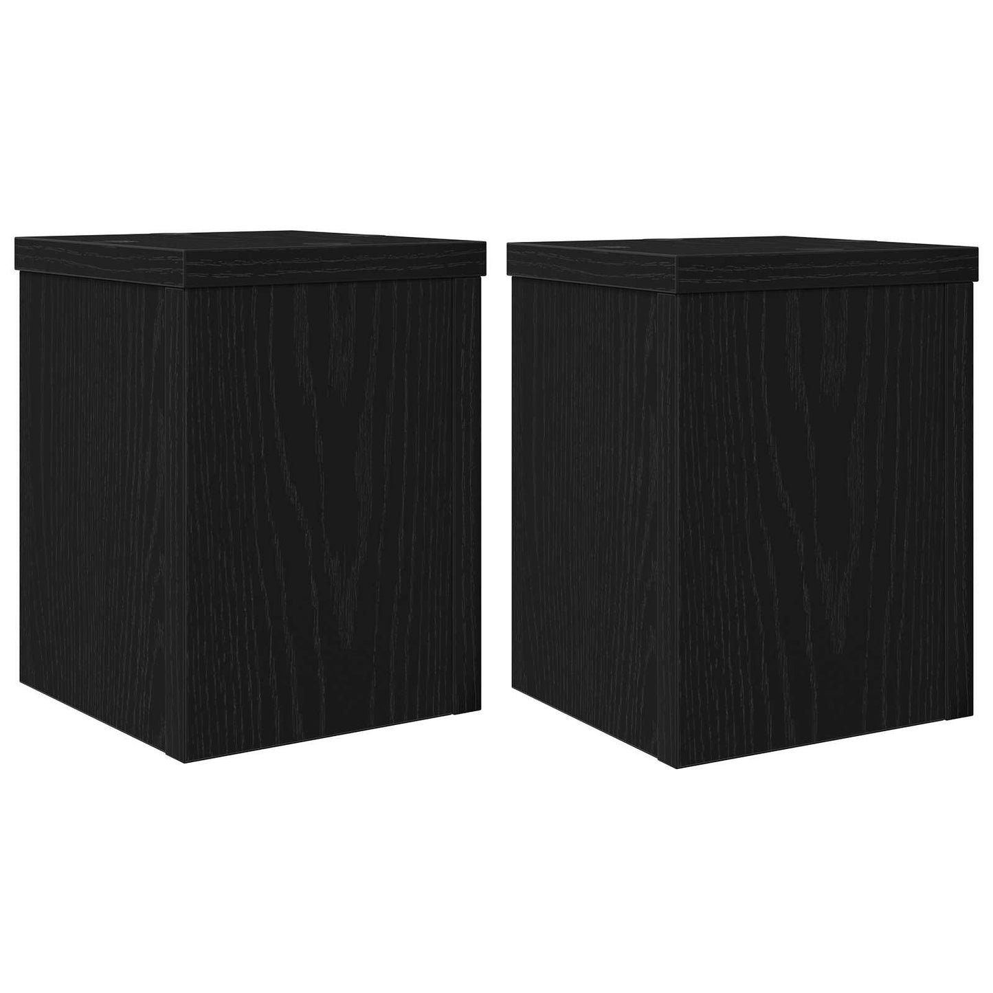 Plant Stand 2 pcs Black Oak 15 x 15 x 20 cm Engineered Wood