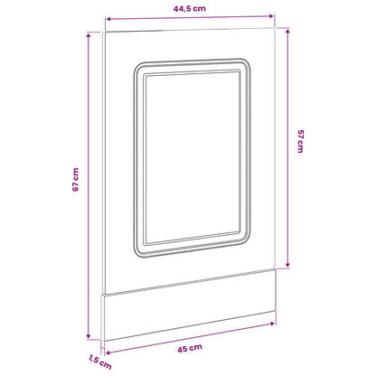 Dishwasher Panel Kalmar Black Oak 45 x 1.5 x 57 cm