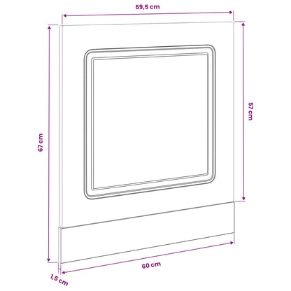 Dishwasher Panel Kalmar Black Oak 60 x 1.5 x 57 cm