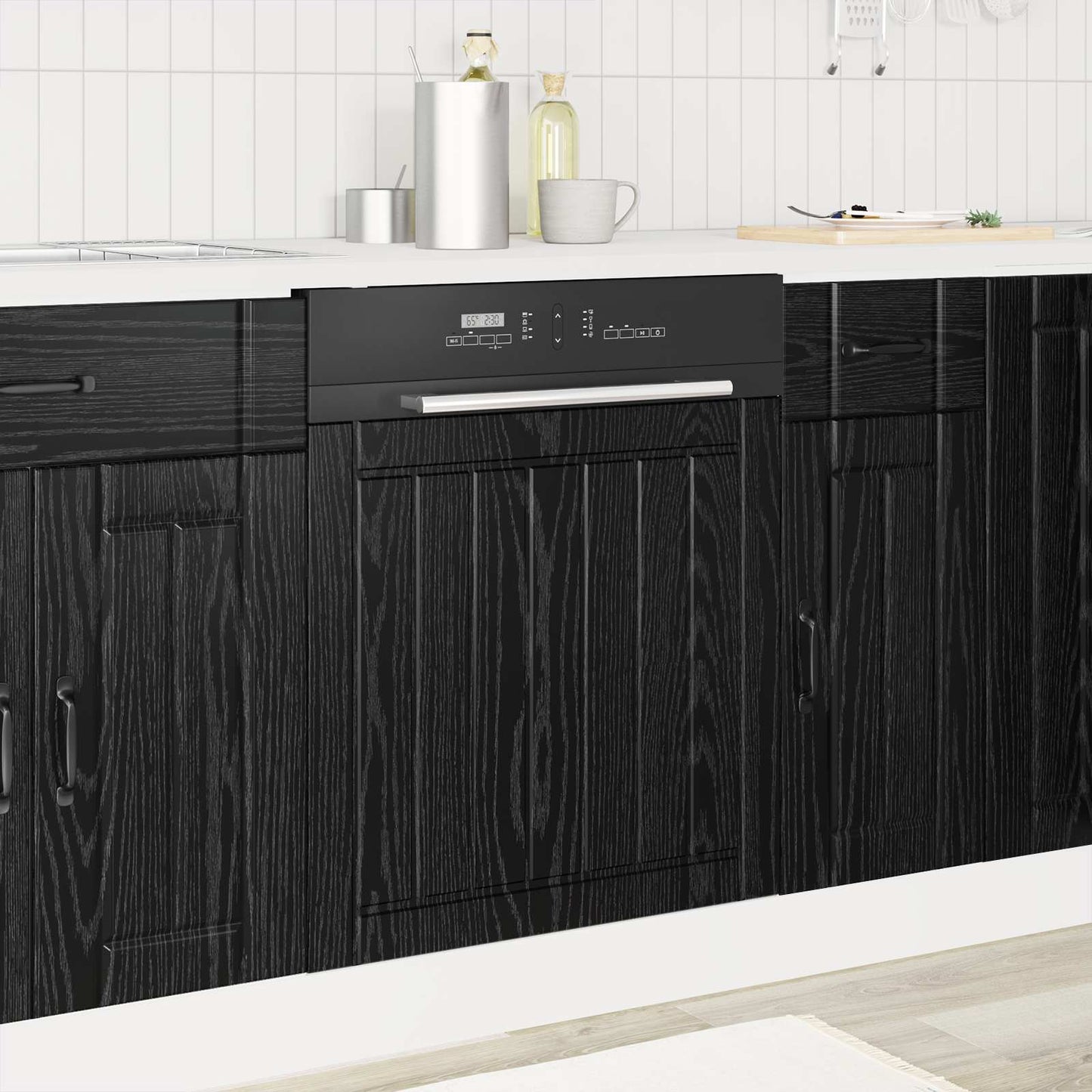Kitchen Cabinet Black Oak 60 x 1.5 x 67 cm Engineered Wood