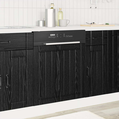 Kitchen Cabinet Black Oak 60 x 1.5 x 67 cm Engineered Wood