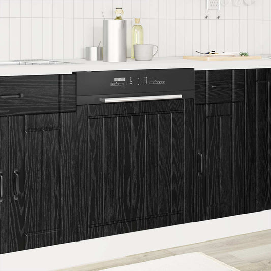 Kitchen Cabinet Black Oak 60 x 1.5 x 67 cm Engineered Wood