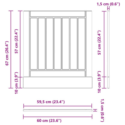 Kitchen Cabinet Black Oak 60 x 1.5 x 67 cm Engineered Wood