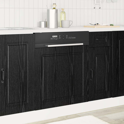 Kitchen Cabinet Black Oak 60 x 1.5 x 67 cm Engineered Wood