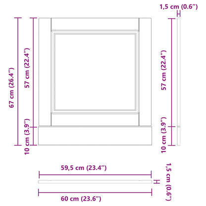 Kitchen Cabinet Black Oak 60 x 1.5 x 67 cm Engineered Wood
