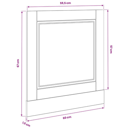 Dishwasher Panel PORTO Black Oak 60 x 1.5 x 57 cm