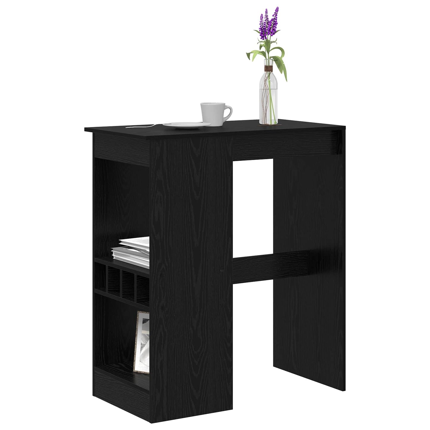 Bar Table 90 x 47.5 x 103.5 cm Engineered Wood Black Oak