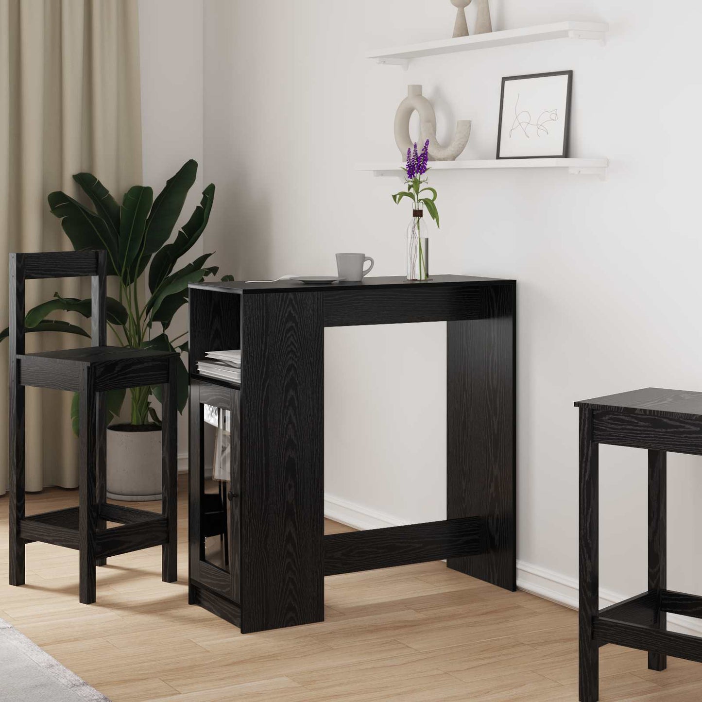 Bar Table 101 x 40 x 103.5 cm Engineered Wood Black Oak