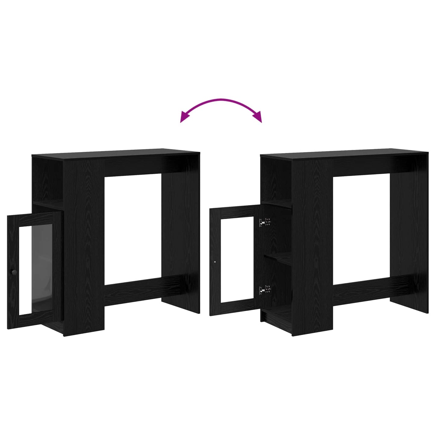 Bar Table Black Oak 101 x 40 x 103.5 cm Engineered Wood