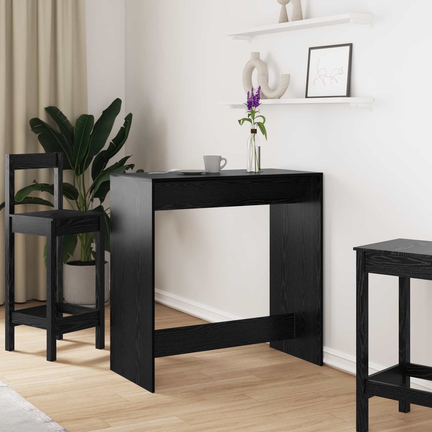 Bar Table 102 x 50 x 103.5 cm Engineered Wood Black Oak