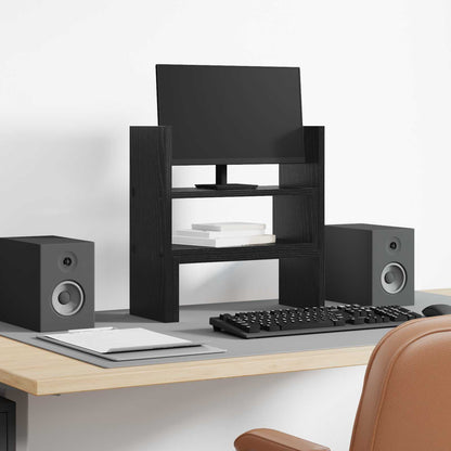 Monitor Desk Stand Black Oak 40 x 17x 41 cm Engineered Wood
