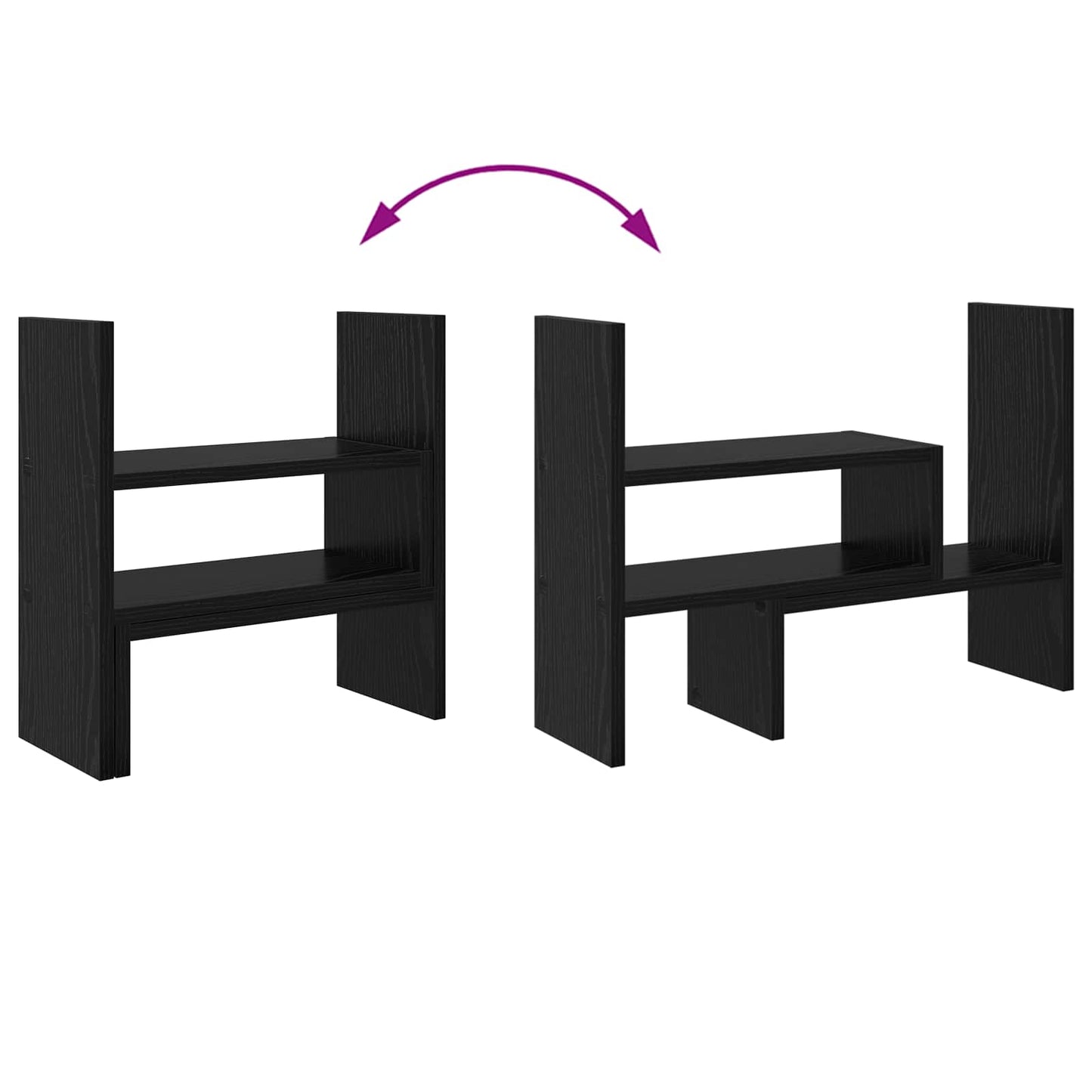 Monitor Desk Stand Black Oak 40 x 17x 41 cm Engineered Wood