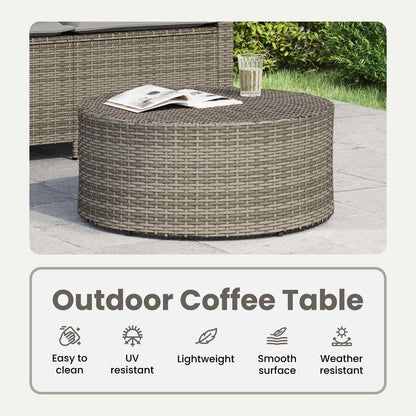 Outdoor Coffee Table Grey Ø 68 x 30 cm Poly Rattan