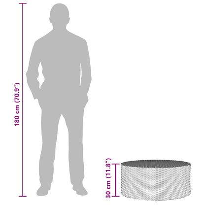 Outdoor Coffee Table Grey Ø 68 x 30 cm Poly Rattan