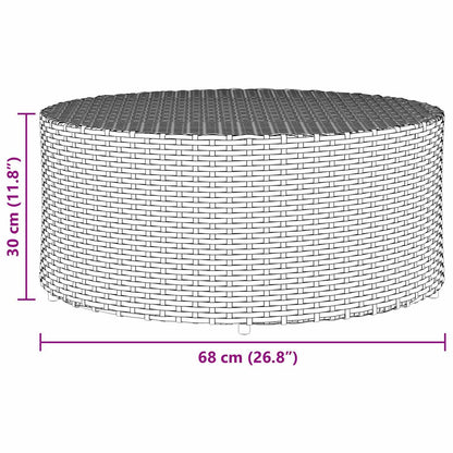 Outdoor Coffee Table Grey Ø 68 x 30 cm Poly Rattan