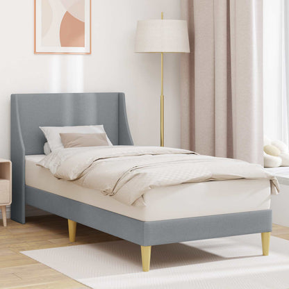 Bed Frame with Headboard Light Grey 90 x 190 cm Fabric