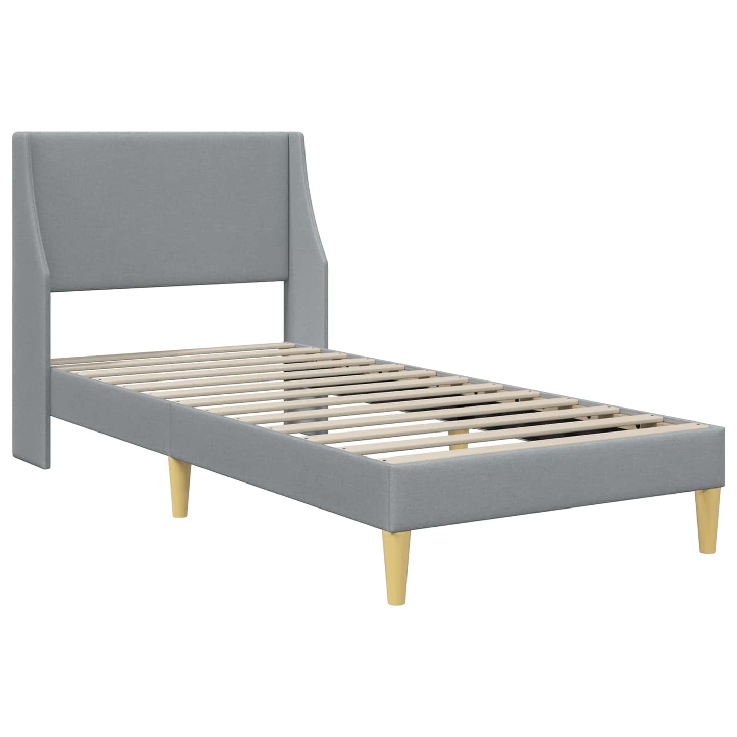 Bed Frame with Headboard Light Grey 90 x 190 cm Fabric