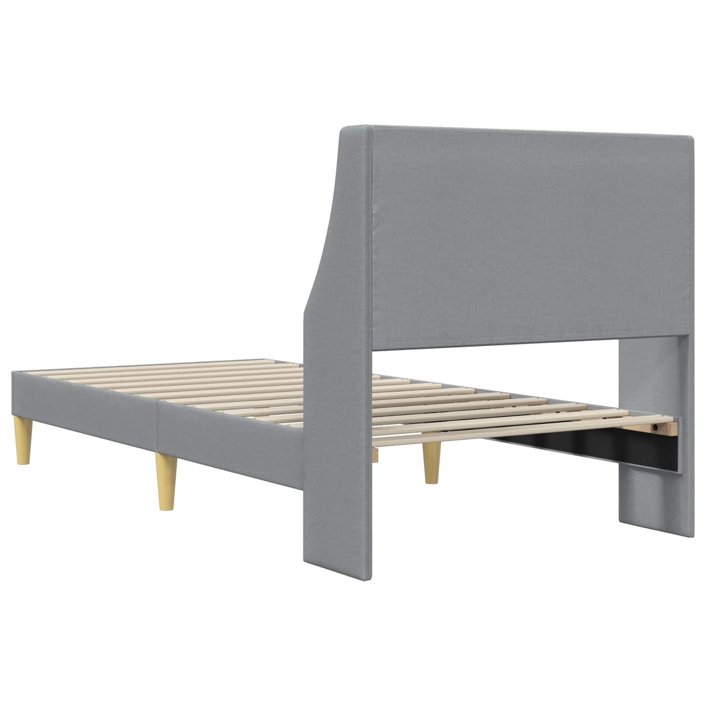 Bed Frame with Headboard Light Grey 90 x 190 cm Fabric