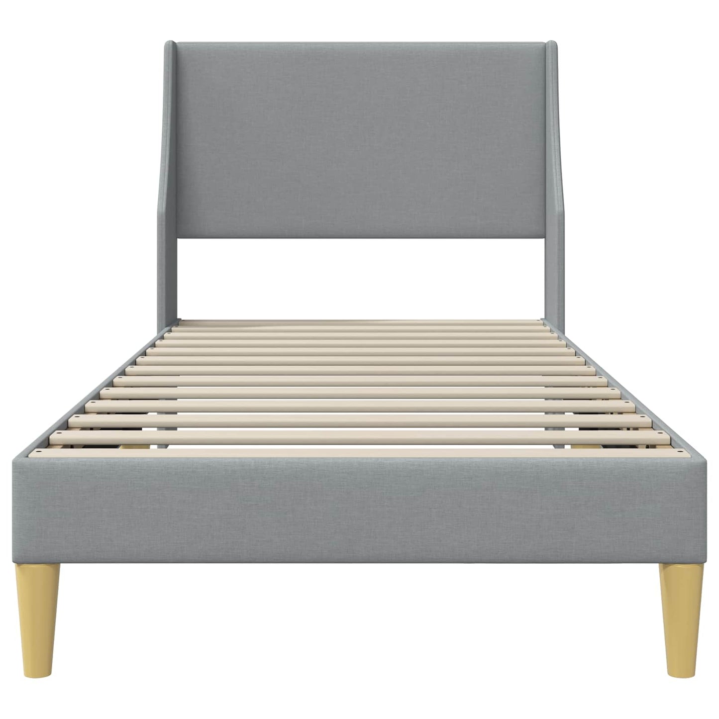 Bed Frame with Headboard Light Grey 90 x 190 cm Fabric
