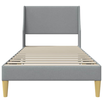 Bed Frame with Headboard Light Grey 90 x 190 cm Fabric