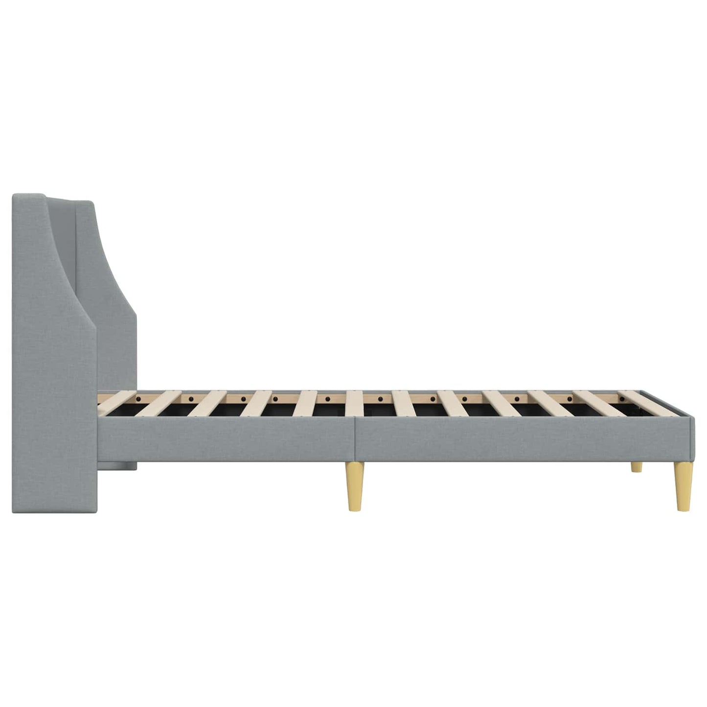 Bed Frame with Headboard Light Grey 90 x 190 cm Fabric