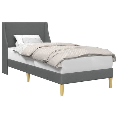 Bed Frame with Headboard Dark Grey 90 x 190 cm Fabric