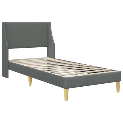 Bed Frame with Headboard Dark Grey 90 x 190 cm Fabric