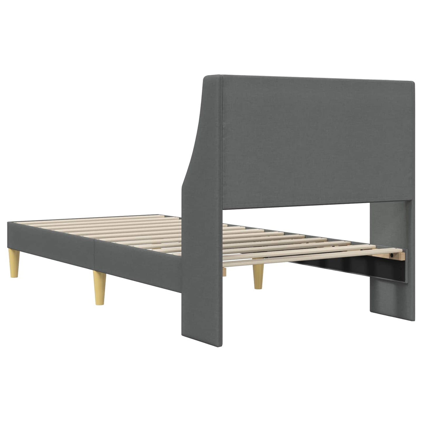Bed Frame with Headboard Dark Grey 90 x 190 cm Fabric