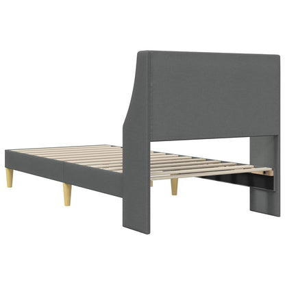 Bed Frame with Headboard Dark Grey 90 x 190 cm Fabric