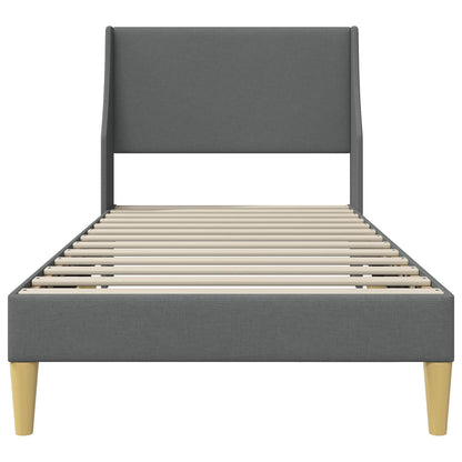 Bed Frame with Headboard Dark Grey 90 x 190 cm Fabric