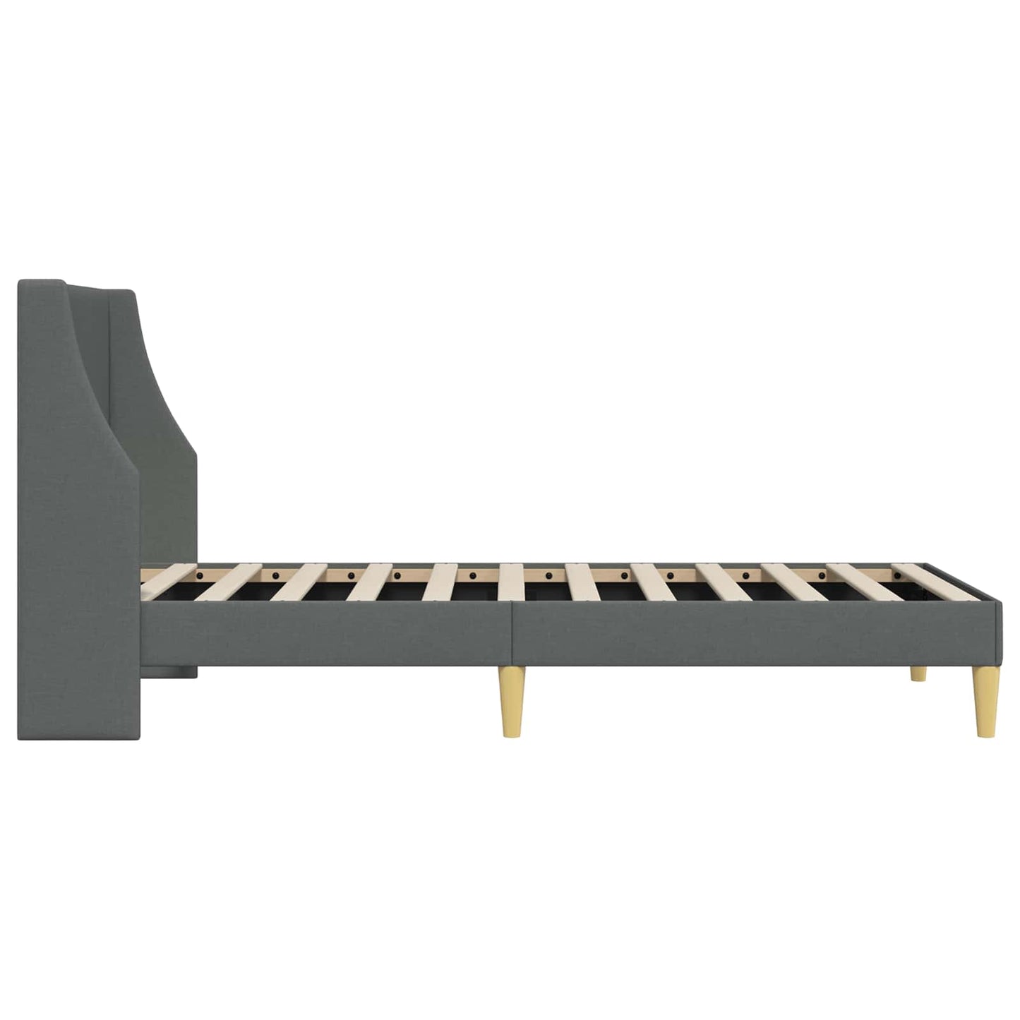 Bed Frame with Headboard Dark Grey 90 x 190 cm Fabric