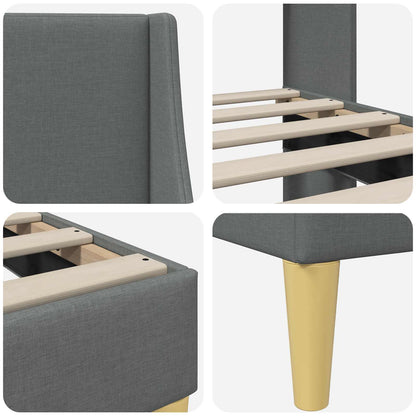 Bed Frame with Headboard Dark Grey 180 x 200 cm Fabric