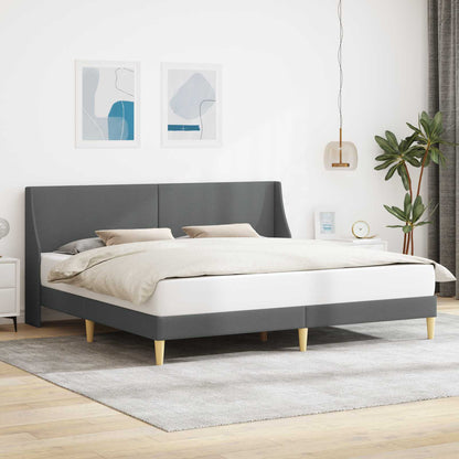 Bed Frame with Headboard Dark Grey 180 x 200 cm Fabric