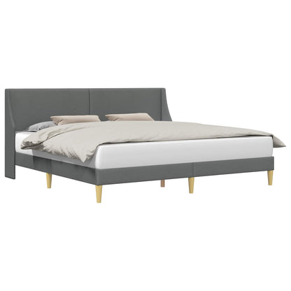Bed Frame with Headboard Dark Grey 180 x 200 cm Fabric