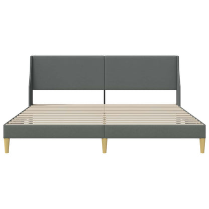 Bed Frame with Headboard Dark Grey 180 x 200 cm Fabric