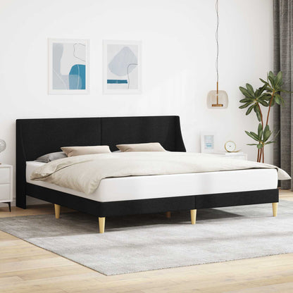 Bed Frame with Headboard Black 180 x 200 cm Fabric