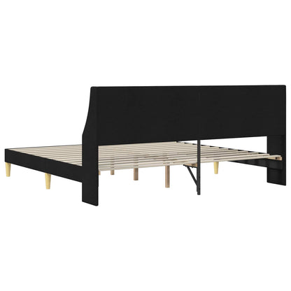 Bed Frame with Headboard Black 180 x 200 cm Fabric