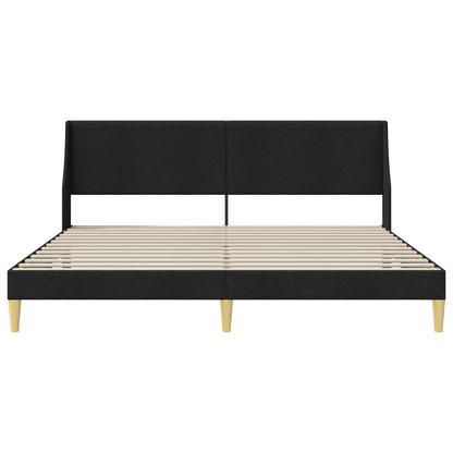 Bed Frame with Headboard Black 180 x 200 cm Fabric