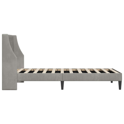 Bed Frame with Headboard Light Grey 90 x 190 cm Velvet
