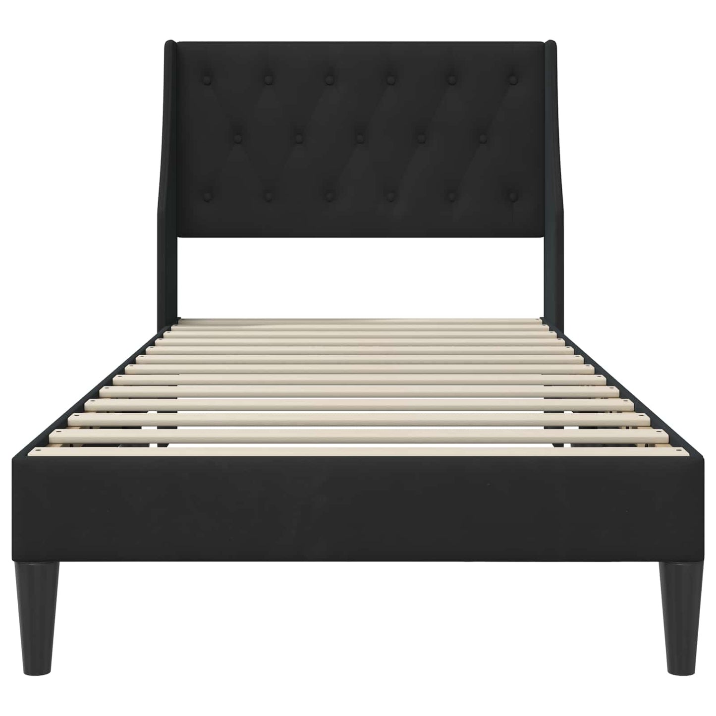 Bed Frame with Headboard Black 90 x 190 cm Velvet