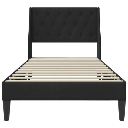 Bed Frame with Headboard Black 90 x 190 cm Velvet